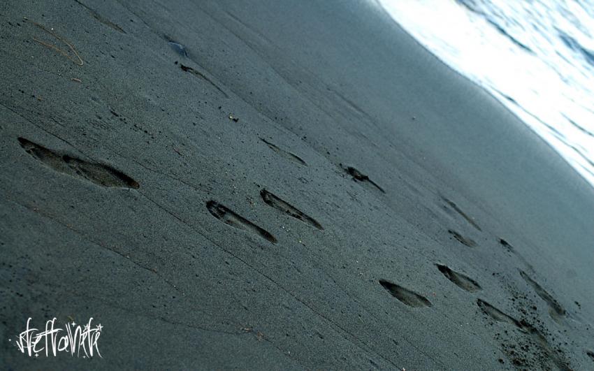 seule sur le sable.....