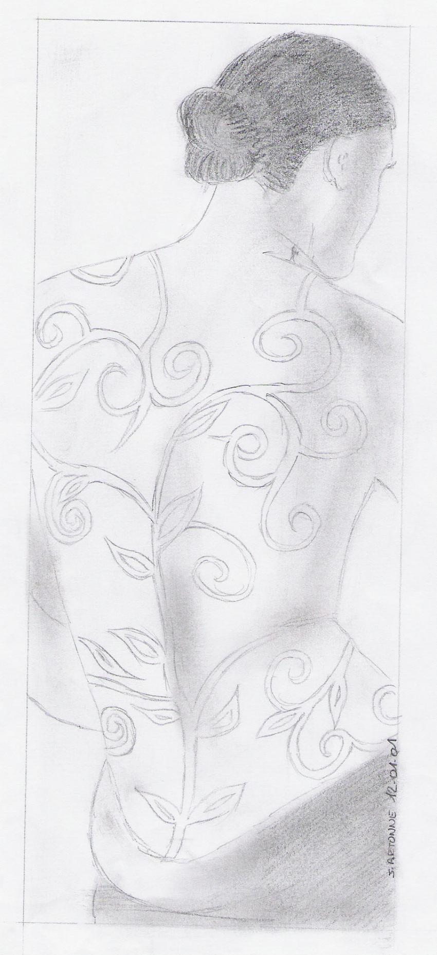 dos tatoué