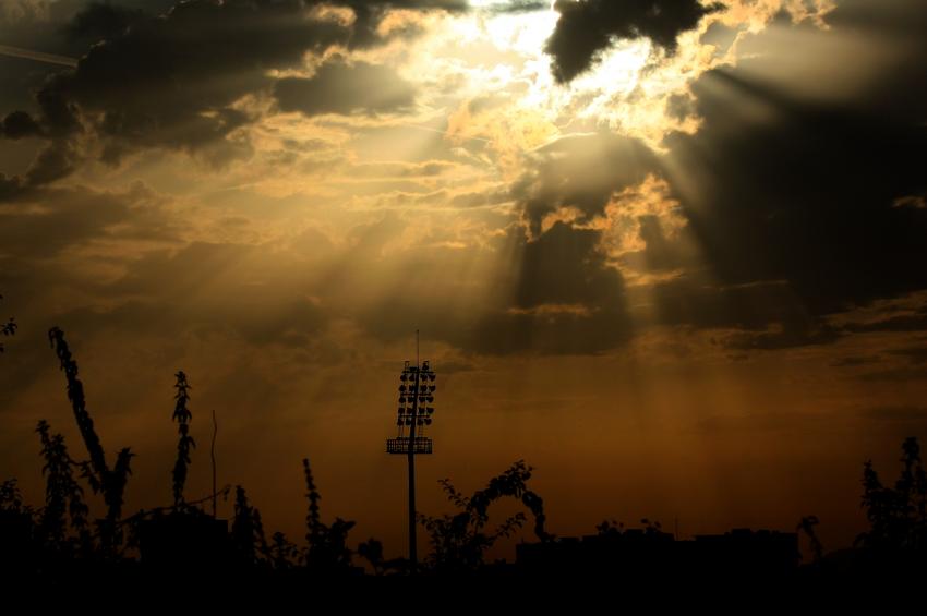 Rayons sur le stade