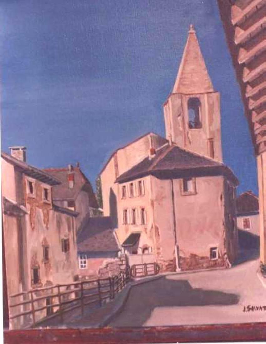 61 x46  la chapelle d'Odeillo  de dos