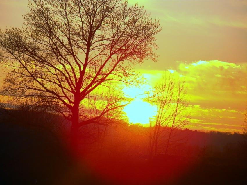 coucher de soleil dans le Tarn