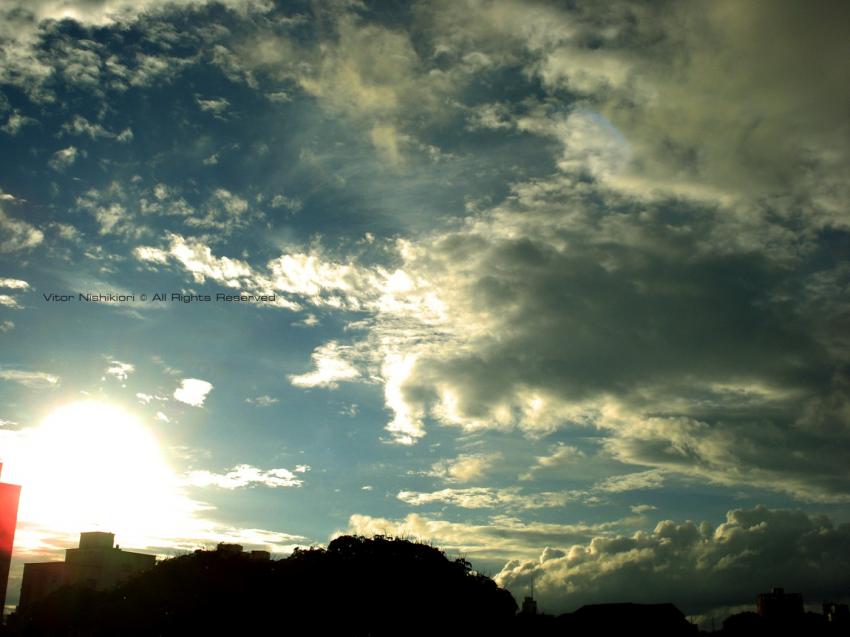 Clouds following the sunlight