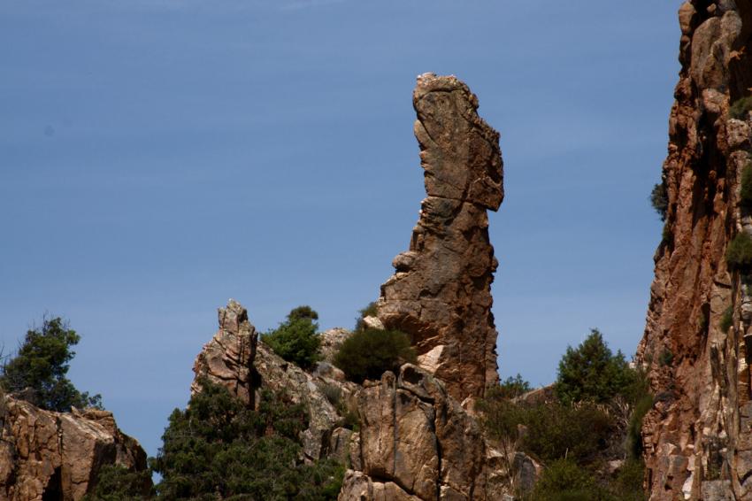 Dans les Calanches de Piana, Corse.