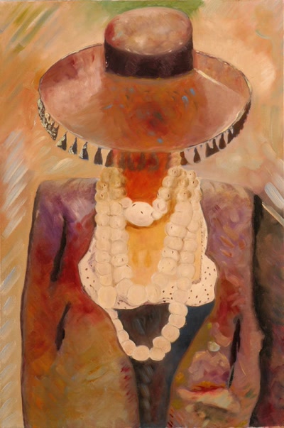 Œuvre de frederiqueK: chapeaux et perles