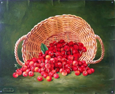 Œuvre de ahuot: panier de cerises