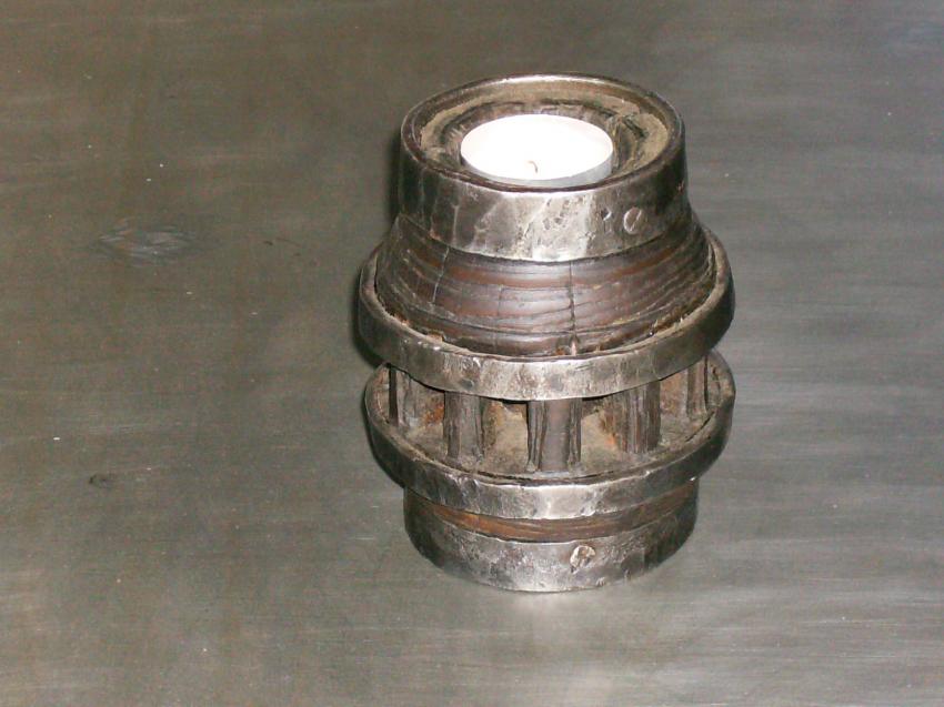 Essieu à charettes transformé en bougoir