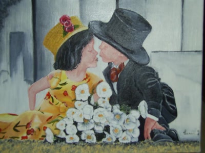 Œuvre de pomme: les amoureux