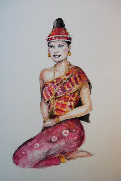 Résultat de recherche: jeune fille lao en costume traditionnelle