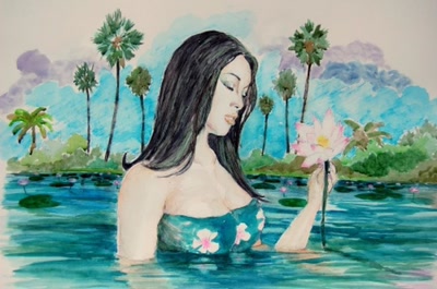 Résultat de recherche: jeune fille au fleur de lotus