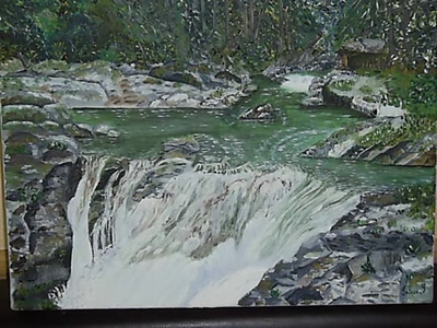 Œuvre de pomme: La cascade