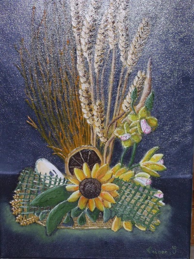 Œuvre de pomme: Composition florale