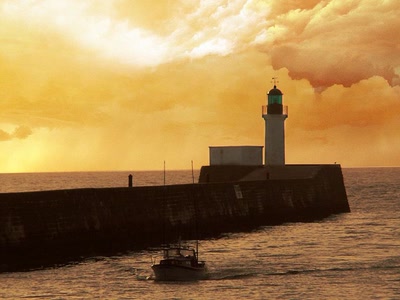Œuvre de Berty: entrée du port des Sables d'olonne