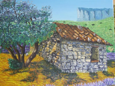 Œuvre de pomme: maison  provençale