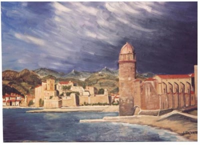 Œuvre de J.SALVAT: lever du jour Collioure Juin