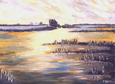 Œuvre de J.SALVAT: l'étang de Salses