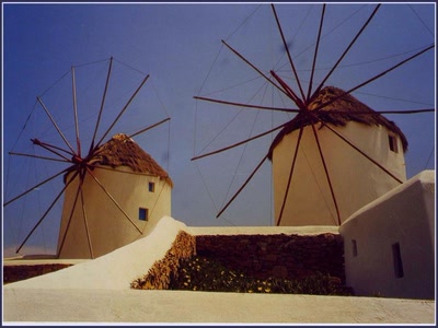 Les moulins à Mykonos (Grèce)