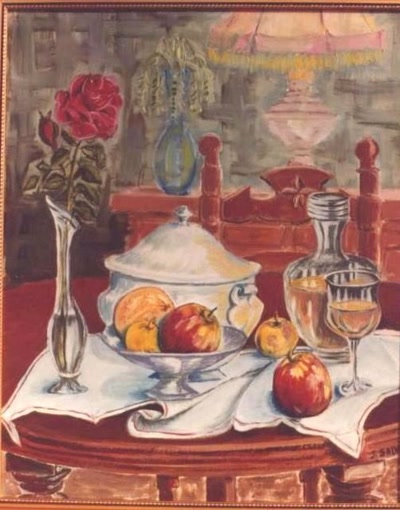 Œuvre de J.SALVAT: nature morte à la soupière