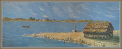 Œuvre de J.SALVAT: La cabane du pêcheur