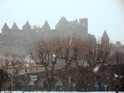 Œuvre de douze7: citee carcassonne sous la neige 1