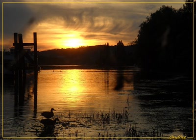 Œuvre de Ondine: Coucher de soleil sur la Seine à Triel