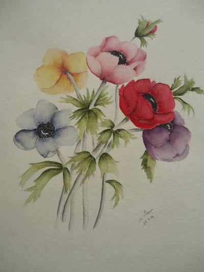 Œuvre de marie: BOUQUET D'ANEMONES