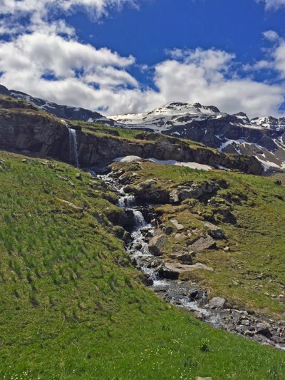 Œuvre de Ecrins Passion: Cascade et Prairie à Freissinières, Parc National 